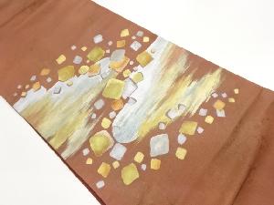 金彩ヱ霞に色紙散らし模様刺繍袋帯